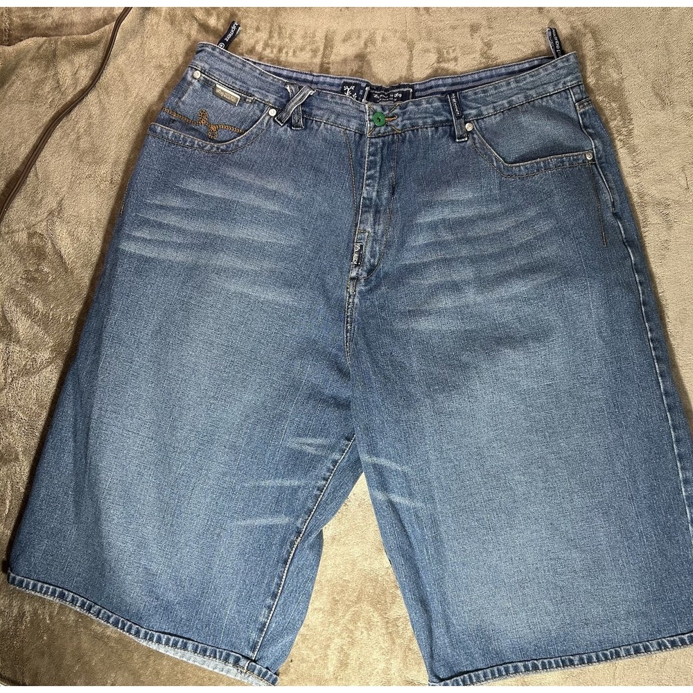 LRG Jeans Mens Measured 46x34‎ Baggy Wide Leg Blue Denim Streetwear Y2K